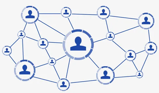 手绘分销裂变人群图案免抠