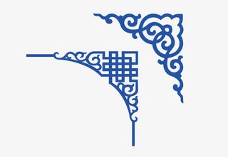 蒙古花边图案免抠