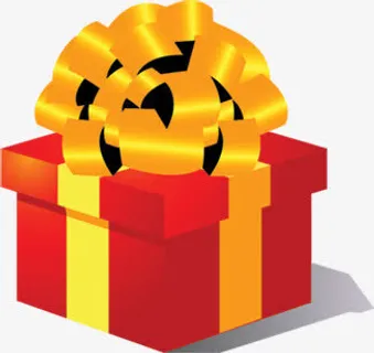 黄色丝带装饰礼盒活动免抠