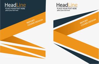 矢量橙色商务画册设计素材免抠