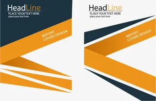 矢量橙色商务画册设计素材免抠