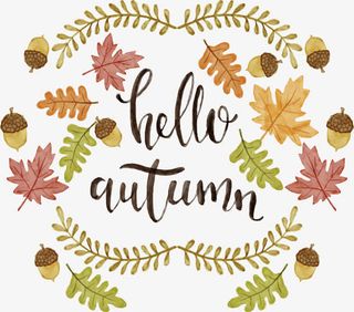 水彩秋日植物海报免抠