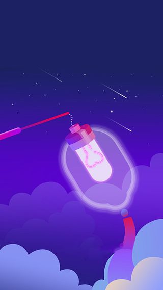 元宵节灯笼心灵感应紫色H5背景素材高清