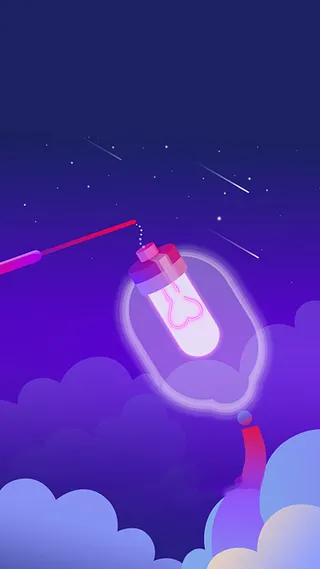 元宵节灯笼心灵感应紫色H5背景素材高清