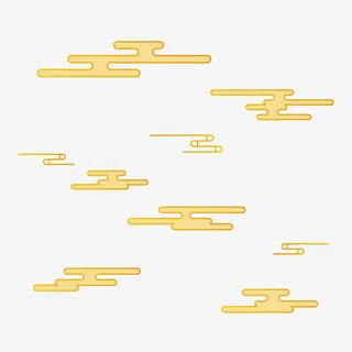 祥云 金色 国潮 金色祥云免抠