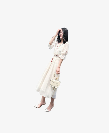 穿长裙都美女免抠