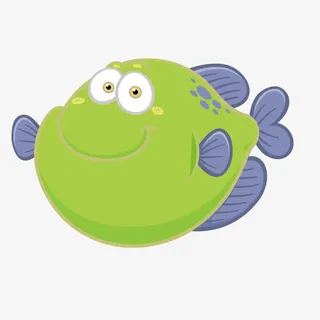 矢量卡通大脸胖胖鱼免抠