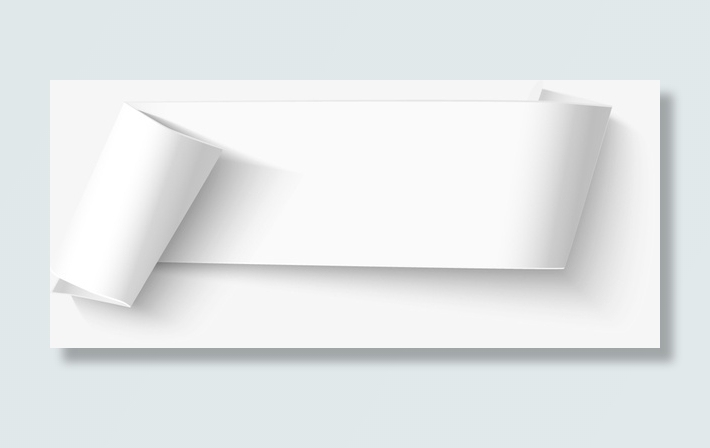 白色标题纸张条幅免抠