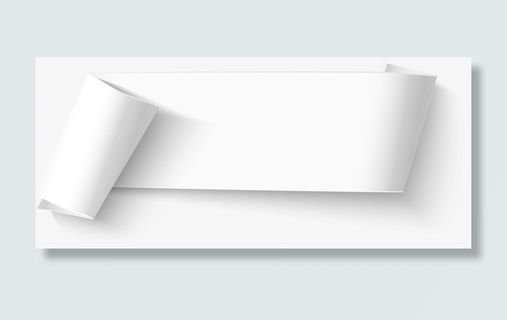 白色标题纸张条幅免抠