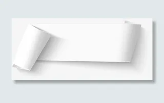 白色标题纸张条幅免抠