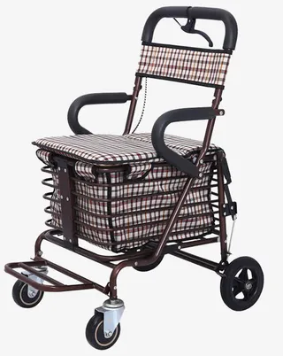 健喜老年人购物车手推车免抠