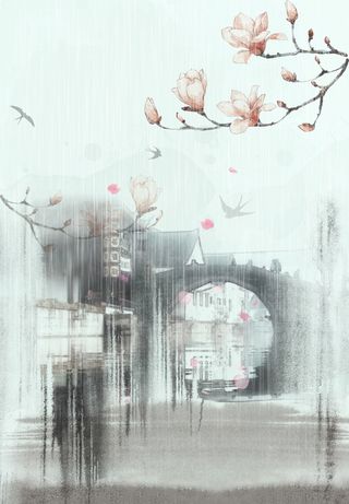 魅力水墨风江南水乡背景高清