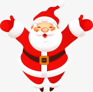 手绘创意扁平风格圣诞老人免抠