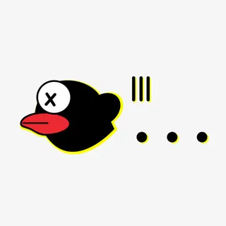 黑色的小鸟尴尬的飞过免抠