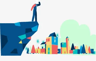 在高处眺望的人免抠