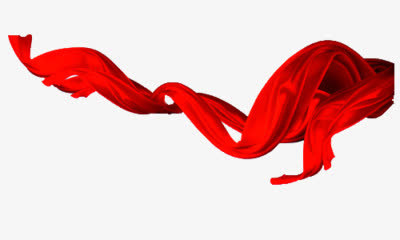 红色彩带漂浮飞扬装饰免抠漂浮彩带元素