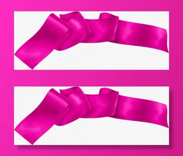 粉红色丝带促销标签免抠漂浮彩带元素