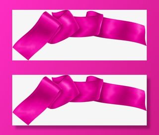 粉红色丝带促销标签免抠漂浮彩带元素