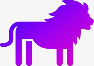 蓝紫色，渐变，狮子，矢量，放大，方便免抠