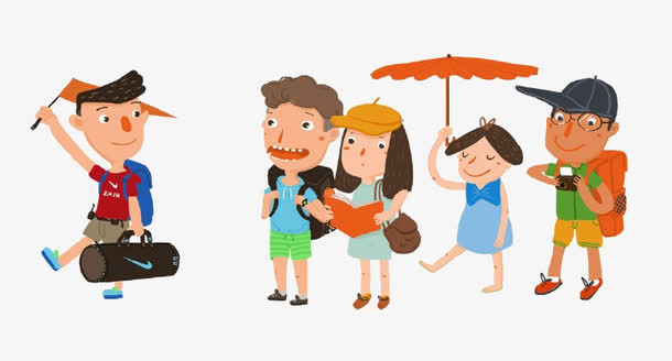 卡通旅行团免抠