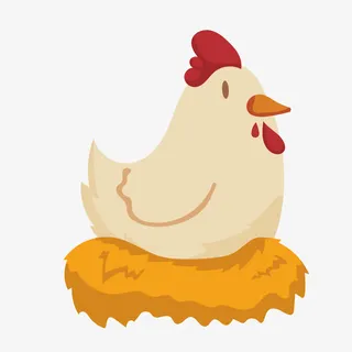 卡通可爱的小母鸡设计免抠