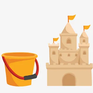 卡通海边的沙雕设计免抠