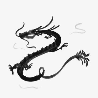 端午节水墨龙免抠