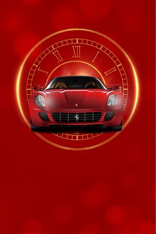 红色简约大气汽车车位海报背景高清