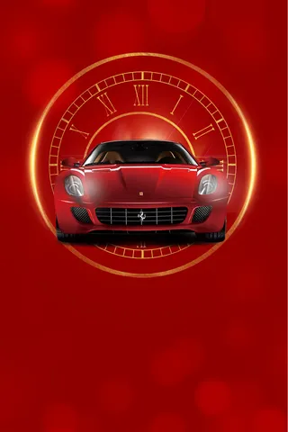 红色简约大气汽车车位海报背景高清