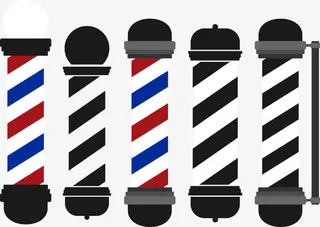 矢量手绘理发店装饰免抠