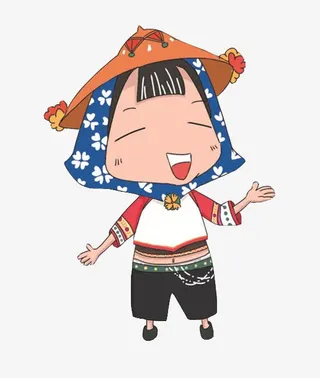 戴草帽头巾的惠安女免抠