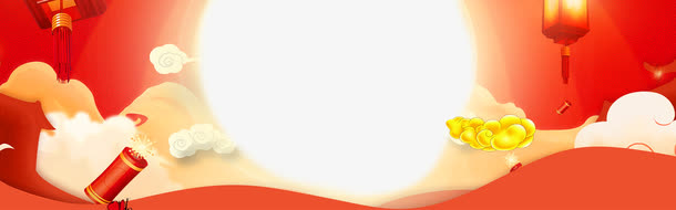 新年电商baner背景psd分层图
