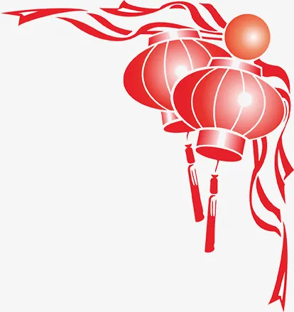 红灯笼 卡通 装饰 插画 素材免抠