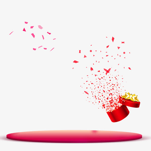 红色现代海报装饰免抠