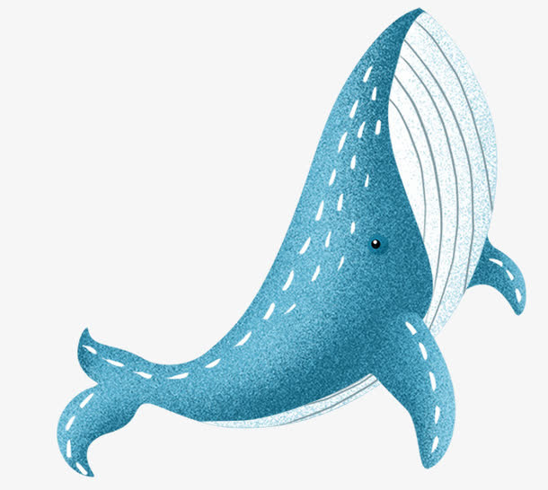 手绘可爱插图保护海洋生物鲸鱼插免抠