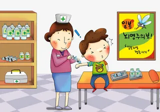 卡通装饰插图医院门诊护士打针免抠