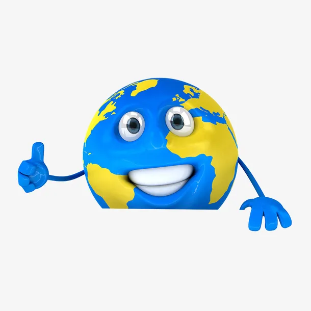 蓝色立体地球免抠图免抠
