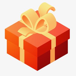 2.5D立体一个礼品盒矢量免抠图免抠