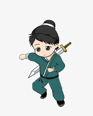 矢量背剑少年免抠