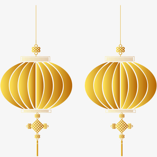 矢量新年装饰灯笼素材免抠