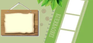 绿色小清新淘宝照片墙背景高清