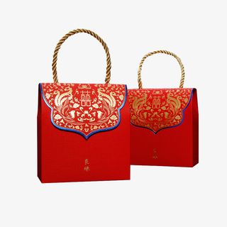 红色喜糖包装设计免抠