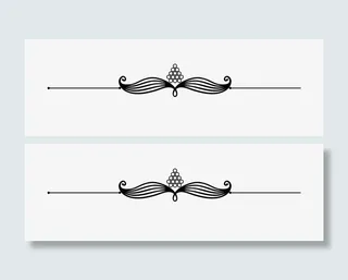 中国风欧式花纹装饰分割线矢量免抠