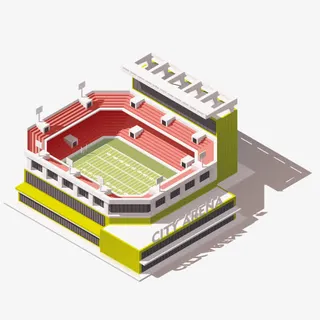3D地标建筑模型房矢量元素免抠