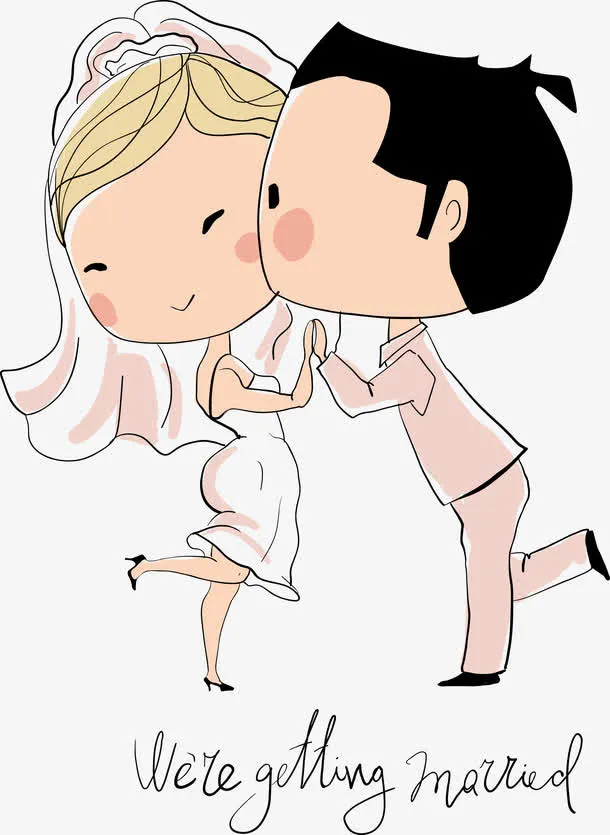 矢量卡通婚礼人物免抠