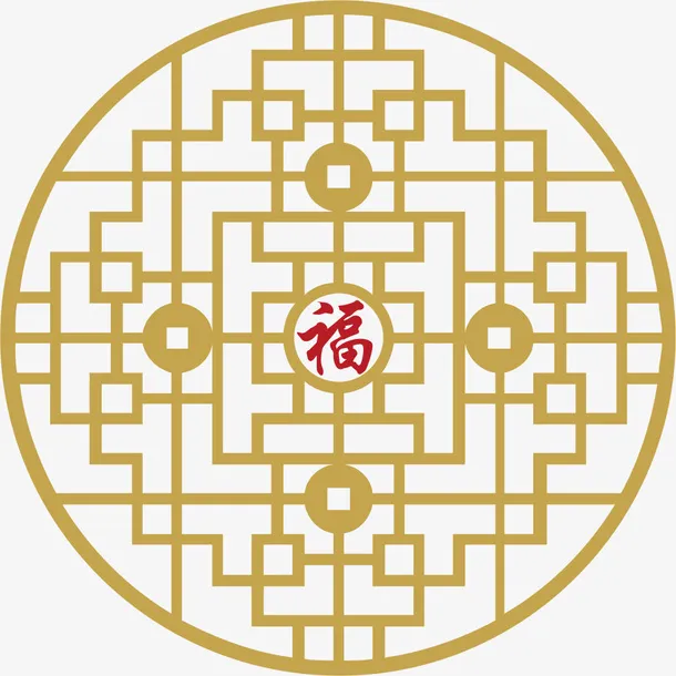 传统中式古典花纹边框免抠