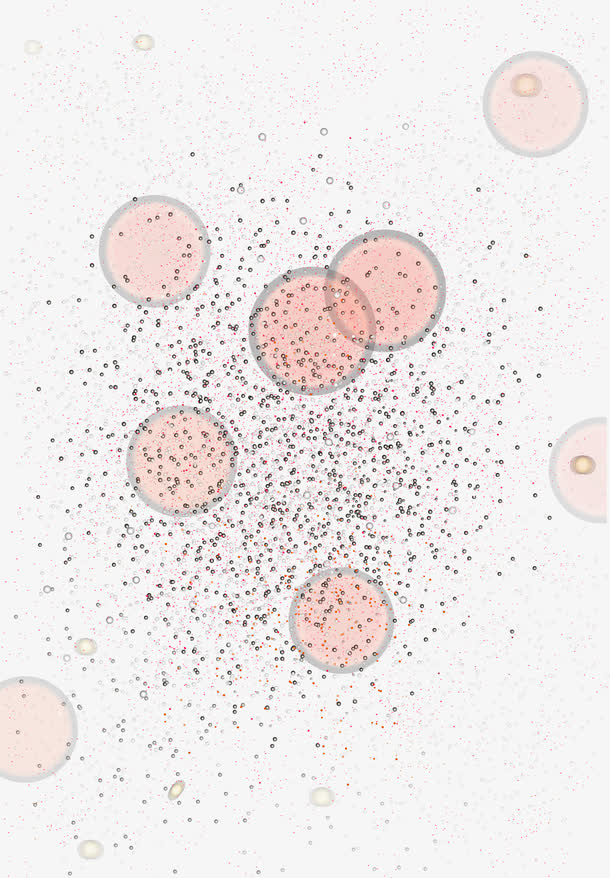 橙色简约圆圈沙尘漂浮素材免抠