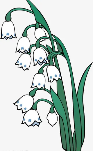 简约手绘卡通铃兰花免抠