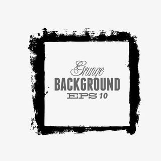 黑色纹理毛笔框免抠