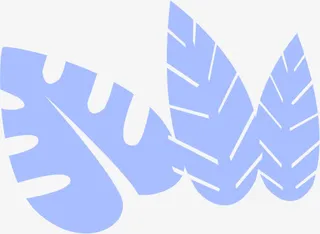 紫色阔叶卡通剪影海报背景